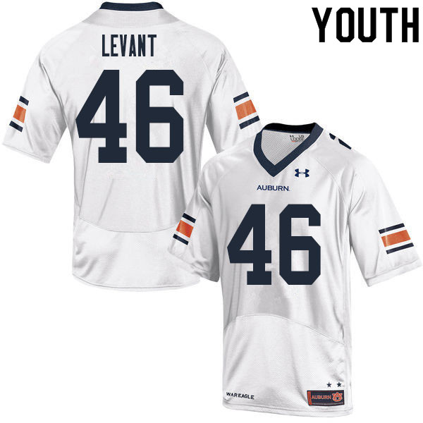 Auburn Tigers Youth Jake Levant #46 White Under Armour Stitched College 2020 NCAA Authentic Football Jersey VGJ4774HH